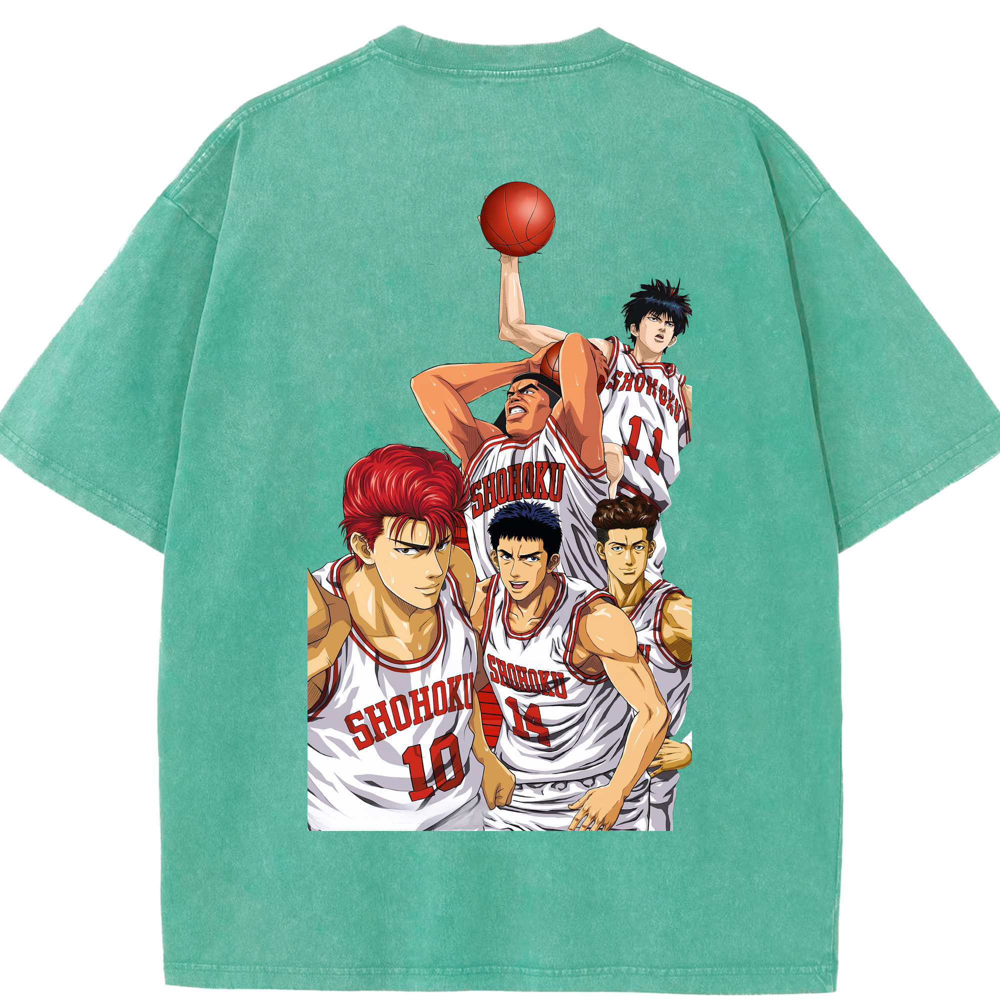 （画像用） SLAM DUNK／スラムダンク 綿100% ヴィンテージ風 半袖Tシャツ（背面プリント）